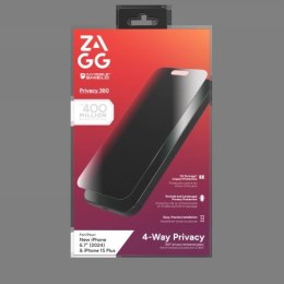 Szkło prywatyzujące ZAGG InvisibleShield Glass Elite Privacy 360 do iPhone 15 Plus / 16 Plus