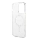 Zestaw Guess GUBPP14LHMEACSH Case+ Charger iPhone 14 Pro 6,1" biały/white hard case Marble MagSafe