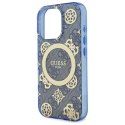 Guess GUHMP16XH4PYEEB iPhone 16 Pro Max 6.9" niebieski/blue hardcase IML Peony On 4G Background MagSafe