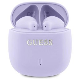 Guess słuchawki Bluetooth GUTWSJ14ESGU TWS + stacja dokująca fioletowy/purple Printed Classic Logo