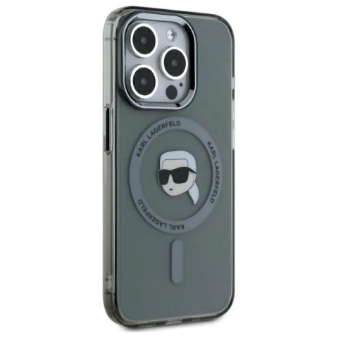 Karl Lagerfeld KLHMP15LHLSKIK iPhone 15 Pro 6.1" czarny/black hardcase IML Metal Karl Head MagSafe