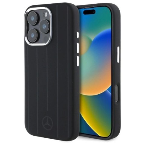 Mercedes MEHMP16L23SUVSK iPhone 16 Pro 6.3" czarny/black hardcase Silicone Vertical Tonal Stripes MagSafe