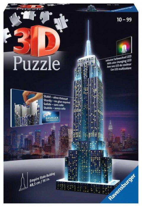 Ravensburger Polska Puzzle 3D Budynki nocą Empire State Building