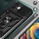 Etui Hybrid Armor Camshield na iPhone 16 Plus pancerne z osłoną na aparat z podstawką - czarne