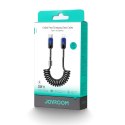 JOYROOM S-A43 Crystal-Clear Series 30W Coiled Fast Charging Data Cable (Type-C to Lightning) 1.5m-Black