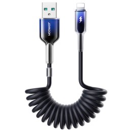 JOYROOM S-A43 Crystal-Clear Series 3A Coiled Fast Charging Data Cable (USB-A to Lightning) 1.5m-Black