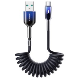 JOYROOM S-A43 Crystal-Clear Series 3A Coiled Fast Charging Data Cable (USB-A to Type-C) 1.5m-Black