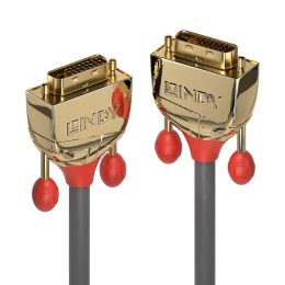 Kabel DVI-D LINDY Dual Link M/M 10m szary/gold