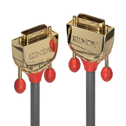 Kabel DVI-D LINDY Dual Link M/M 7,5m szary/gold