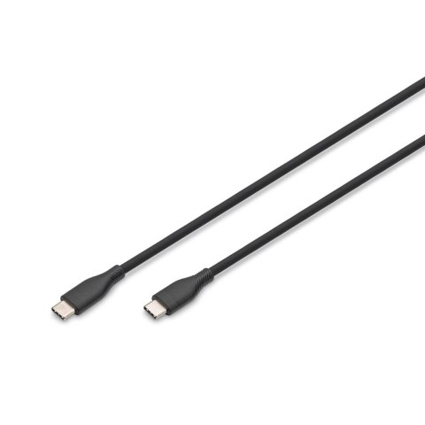 Kabel zasilający DIGITUS silikonowy USB-C - USB-C, USB 2.0 60W, 0,5m czarny