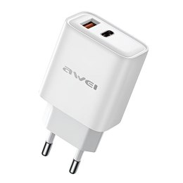 Ładowarka sieciowa Awei PD81 22,5W GaN 1xUSB+1xUSB-C / bez kabla - biała