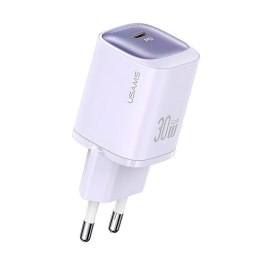 Ładowarka sieciowa Usams CC251 30W GaN 1xUSB-C PD 3.0 bez kabla - fioletowa