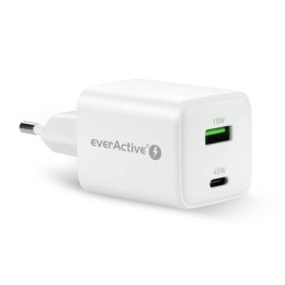 Ładowarka sieciowa everActive GaN SC-450Q 1x USB, 1x USB-C PD PPS QC4+ 45W