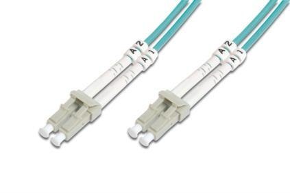 Kabel krosowy (patchcord) DIGITUS światłowodowy LC/LC, dplx, MM 50/125, OM3, LSOH, 3m, turkusowy