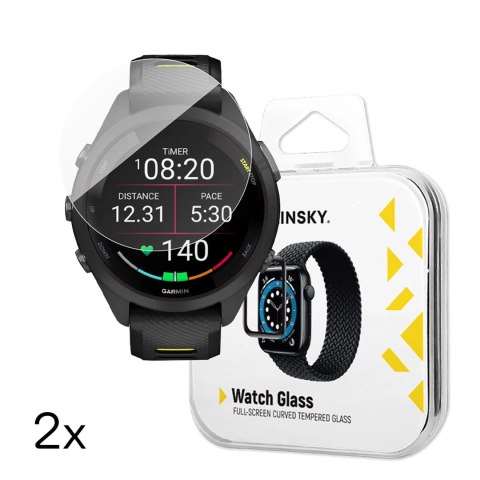 2x Wozinsky Full Glue Garmin Forerunner 265S (42 mm)