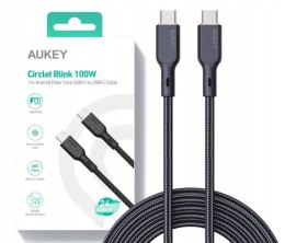 AUKEY Kabel CB-KCC101 nylonowy UCB C - USB C | 1m | 5A | 100W PD | 20V