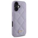 Etui Guess Quilted Metal Logo na iPhone 16 - jasnofioletowe