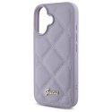 Etui Guess Quilted Metal Logo na iPhone 16 - jasnofioletowe