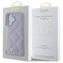 Etui Guess Quilted Metal Logo na iPhone 16 - jasnofioletowe