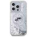 Etui Karl Lagerfeld Liquid Glitter Karl & Choupette Head Magsafe na iPhone 15 Pro Max - przezroczyste