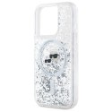 Etui Karl Lagerfeld Liquid Glitter Karl & Choupette Head Magsafe na iPhone 15 Pro Max - przezroczyste