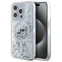 Etui Karl Lagerfeld Liquid Glitter Karl & Choupette Head Magsafe na iPhone 15 Pro -przezroczyste