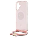 Guess GUHMP16SHCTSGNSP iPhone 16 6.1" różowy/pink hardcase Crossbody Cord Script MagSafe