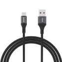 Kabel Dudao L3ST USB-A - USB-C 5A 1,2m w oplocie - czarny