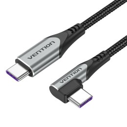 Kabel kątowy USB Vention TAKHF USB-C do USB-C 5A (szary)