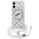 Karl Lagerfeld KLHMP16SHCKCKLCT iPhone 16 6.1" transparent hardcase IML Crossbody Monogram Karl & Choupette Head MagSafe