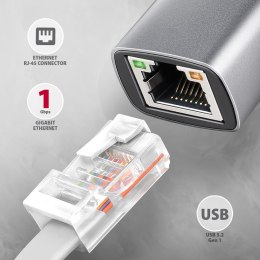 Gigabitowa karta sieciowa AXAGON ADE-TXPD, USB-C - tytanowo-szary