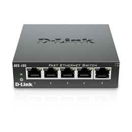 D-Link DES-105 Nie zarządzany L2 Czarny