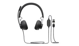 ZESTAW SŁUCHAWKOWY ZONE WIRED DARK GREY 981-000875 LOGITECH