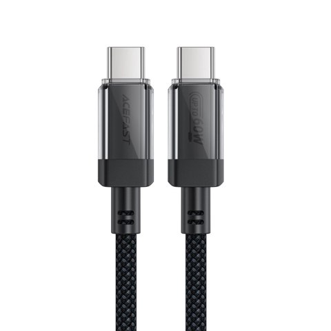 Kabel Acefast C12 USB-C / USB-C PD 60W 480Mb/s z nylonowym oplotem - czarny