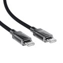 Kabel Acefast C12 USB-C / USB-C PD 60W 480Mb/s z nylonowym oplotem - czarny