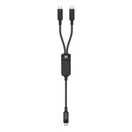 Kabel Acefast C5 USB-C - USB-C / USB-C 2w1 100W 480Mb/s - czarny