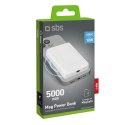 5000 mAh wireless magnetic Power Bank White