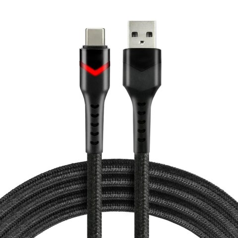 Kabel USB -> USB-C everActive CBB-1CBR 1m 3A RGB LED czarny