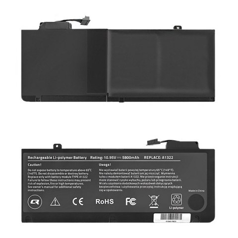 Qoltec Bateria do Apple MacBook Pro 13", 5800mAh, 10.95V