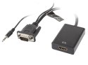 LANBERG Adapter VGA(M) + Audio -> HDMI(Ż)