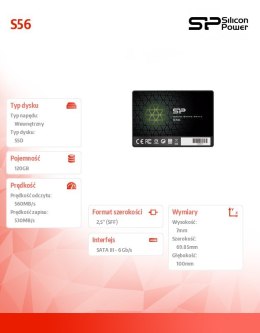 Silicon Power Dysk SSD Slim S56 120GB 2,5