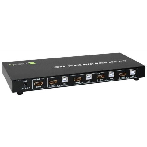 Techly 4-portowy przełącznik KVM HDMI/USB 4x1 z audio