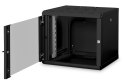 Szafa sieciowa wisząca Unique 19" 9U rack 600x450,drzwi szyba, czarny, niedzielona, złożona, 100kg