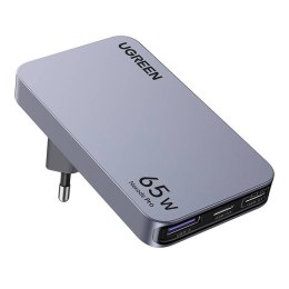 Płaska ładowarka sieciowa Ugreen Nexode Pro 65W, GaN, 2x USB-C + USB