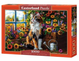 Castor Puzzle 1000 elementów Kot wsród kwiatów