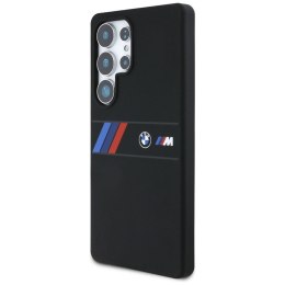 Etui BMW Silicone Middle Tricolor Stripes MagSafe na Samsung Galaxy S25 Ultra - czarne