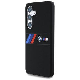 Etui BMW Silicone Middle Tricolor Stripes MagSafe na Samsung Galaxy S25 - czarne