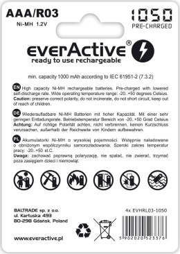 EverActive Akumulatory paluszki R03/AAA 1000 mAH blister 4 szt.