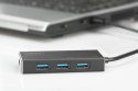 Digitus HUB/Koncentrator 4-portowy USB 3.0 SuperSpeed, aktywny, aluminium