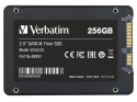 Verbatim Dysk SSD wewnętrzny 256GB 2,5cala VI550 S3 SATA III czarny